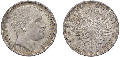 Filippo Speranza, 2 lire 1907 “Aquila Sabauda”, Roma (argento)