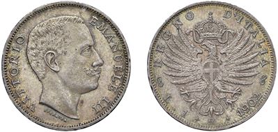 VITTORIO EMANUELE III, 1 Lira 1902 “Aquila Sabauda”, argento
