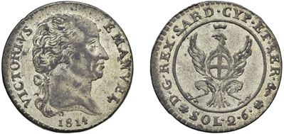 Vittorio Emanuele I, 2,6 soldi (1814), Torino — mistura