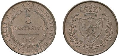Vittorio Emanuele II, Re Eletto (1859-1861), 3 Centesimi, Bologna — rame