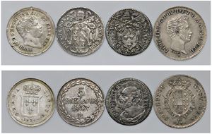 Lotto di 4 monete in argento di piccolo modulo (XVII - XIX sec.), varie zecche.