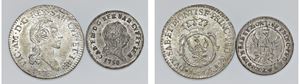 VARIE AUTORITA' EMITTENTI (XVIII sec.) - Lotto di due monete composto da 7,6 soldi 1793 e 2,6 soldi 1758, Torino.