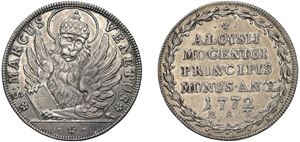 ALVISE IV MOCENIGO, doge CXVIII (1763 - 1778) &ndash; Osella, anno X, 1772, Venezia.