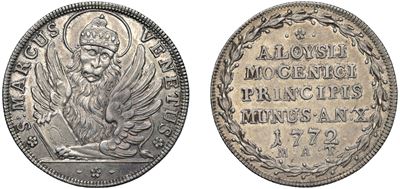 Alvise IV Mocenigo, Osella anno X (1772), Venezia — argento