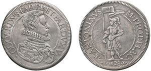 ODOARDO FARNESE (1622 - 1646) - Scudo 1628, Piacenza.