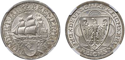 Repubblica di Weimar, 3 marchi 1927 A Berlino (argento, 15,00 g)