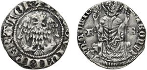FRANCHINO I RUSCA (1327 - 1335) - Grosso da 12 imperiali, Como.