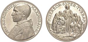 PIO XII, Eugenio Maria Pacelli (1939 - 1958) - Medaglia 1941, an. III, "Ges&uacute; Misericordioso", Roma.