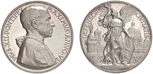 PIO XII, Eugenio Maria Pacelli (1939 - 1958) - Medaglia 1944, an. VI, "Difesa della Citt&agrave; di Roma", Roma.