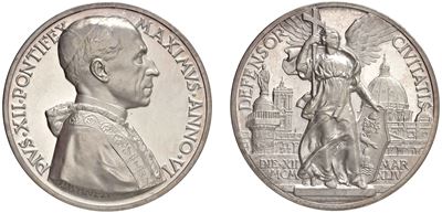 Eugenio Maria Pacelli (PIO XII), Medaglia 1944 “Difesa della Città di Roma” (an. VI)
