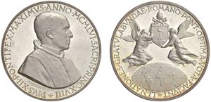 PIO XII, Eugenio Maria Pacelli (1939 - 1958) - Medaglia 1956, an. XVIII, "Omaggio del mondo al pontefice", Roma.