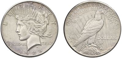 Dollaro “Peace”, 1928-S, San Francisco, argento