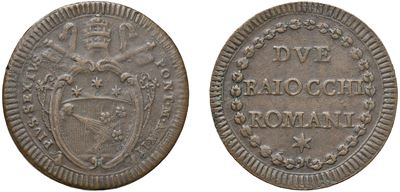 2 Baiocchi an. XII (1786) — Pio VI (Giovanni Angelo Braschi), Roma