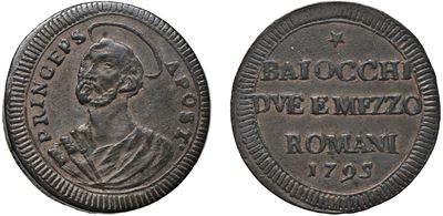 Pio VI, 2 Baiocchi e mezzo 1795
