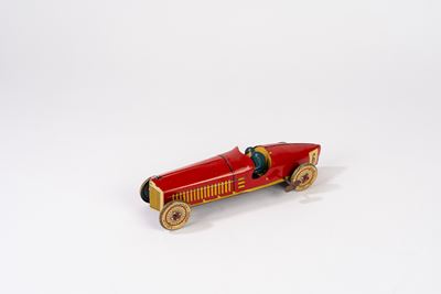 Modello di auto da corsa Grand Prix, latta litografata con carica a molla (anni 1930)