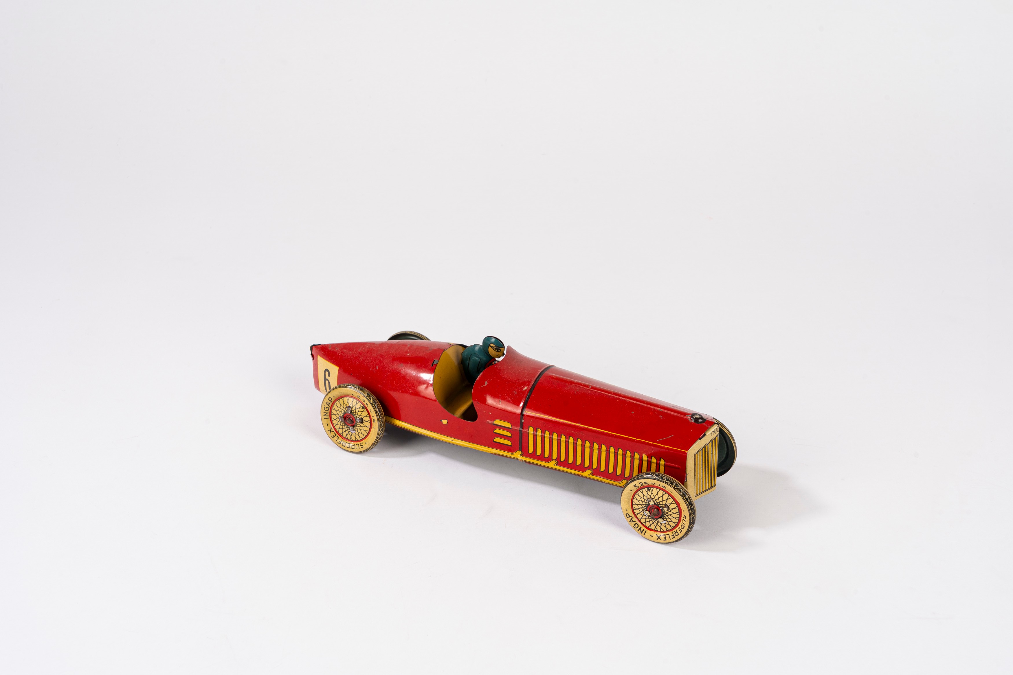 Ingap - Modello di auto da corsa Grand Prix, latta litografata con carica a molla (anni 1930)