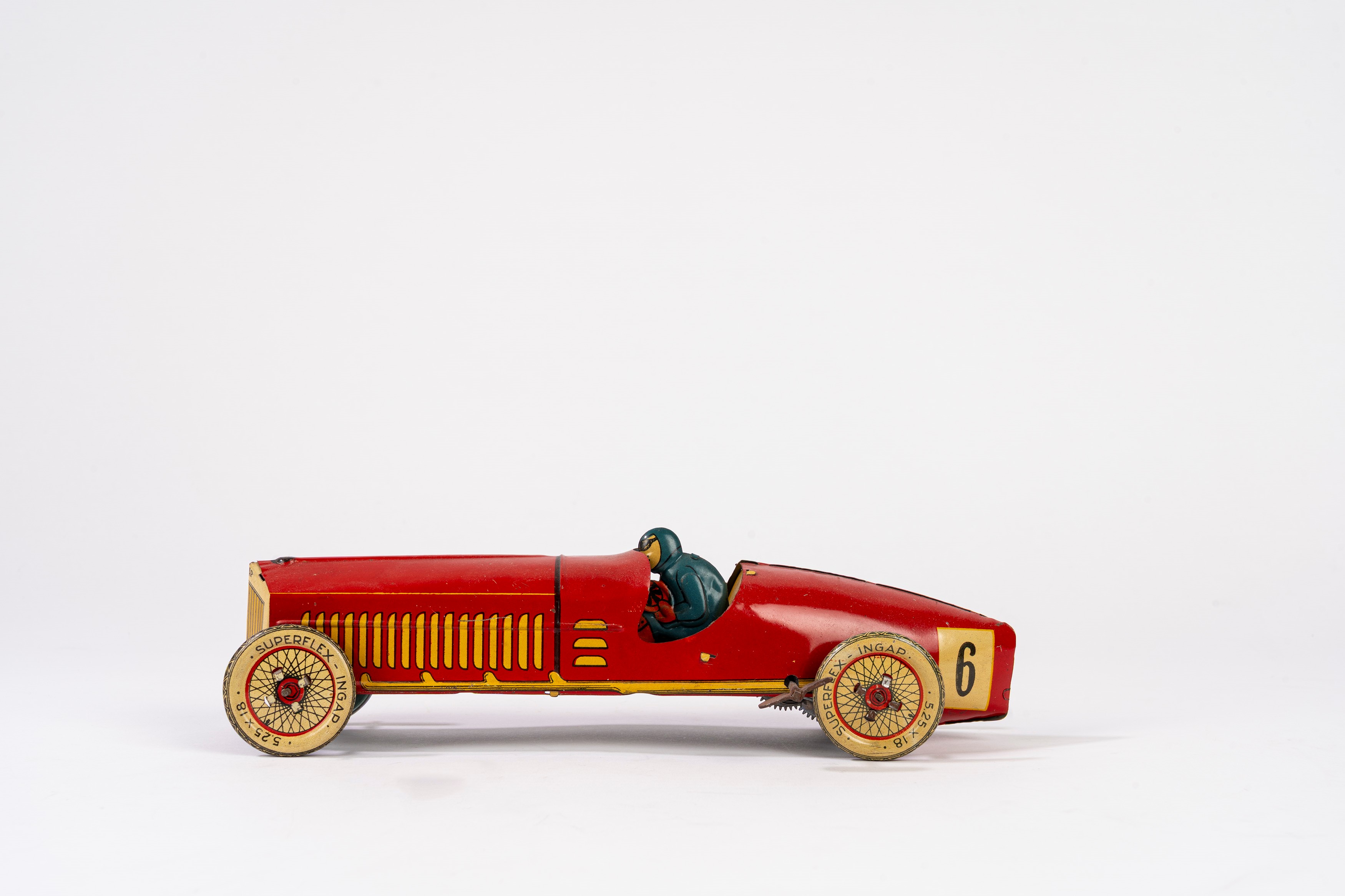 Ingap - Modello di auto da corsa Grand Prix, latta litografata con carica a molla (anni 1930)