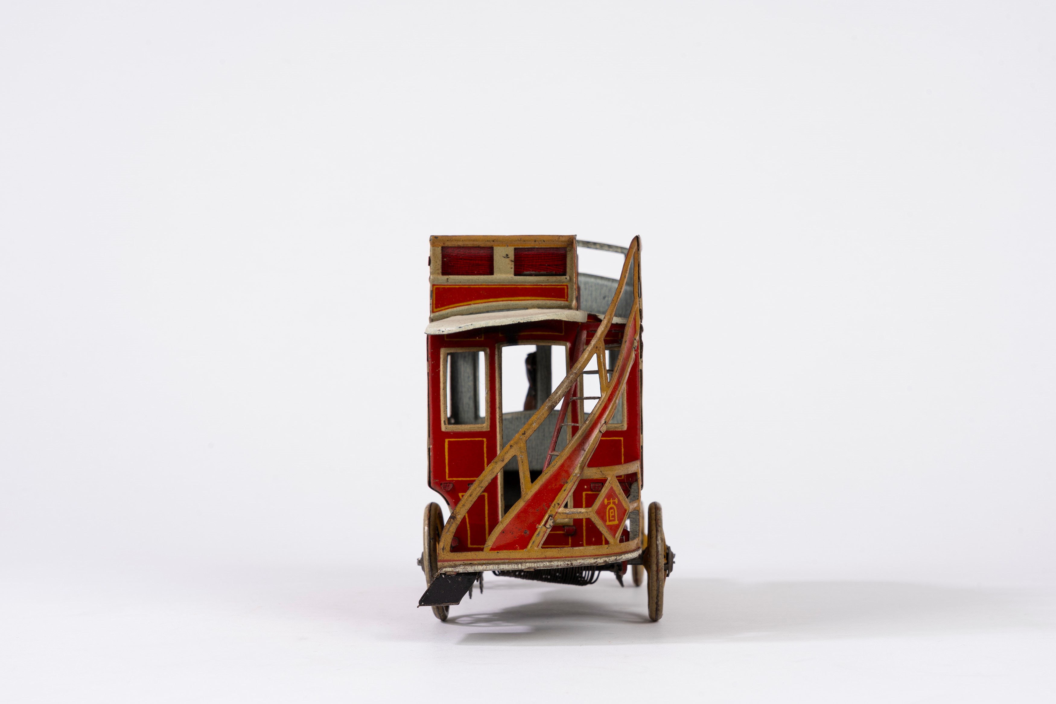 Lehmann - Autobus a due piani (Doubledecker bus) in latta litografata con meccanismo a carica a m...