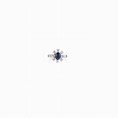Anello in Zaffiro e Diamanti, Circa 1960