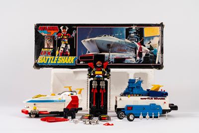 Giocattolo giapponese, Battle Shark (Battle Robot) con Battle Fever, metallo pressofuso e plastic...