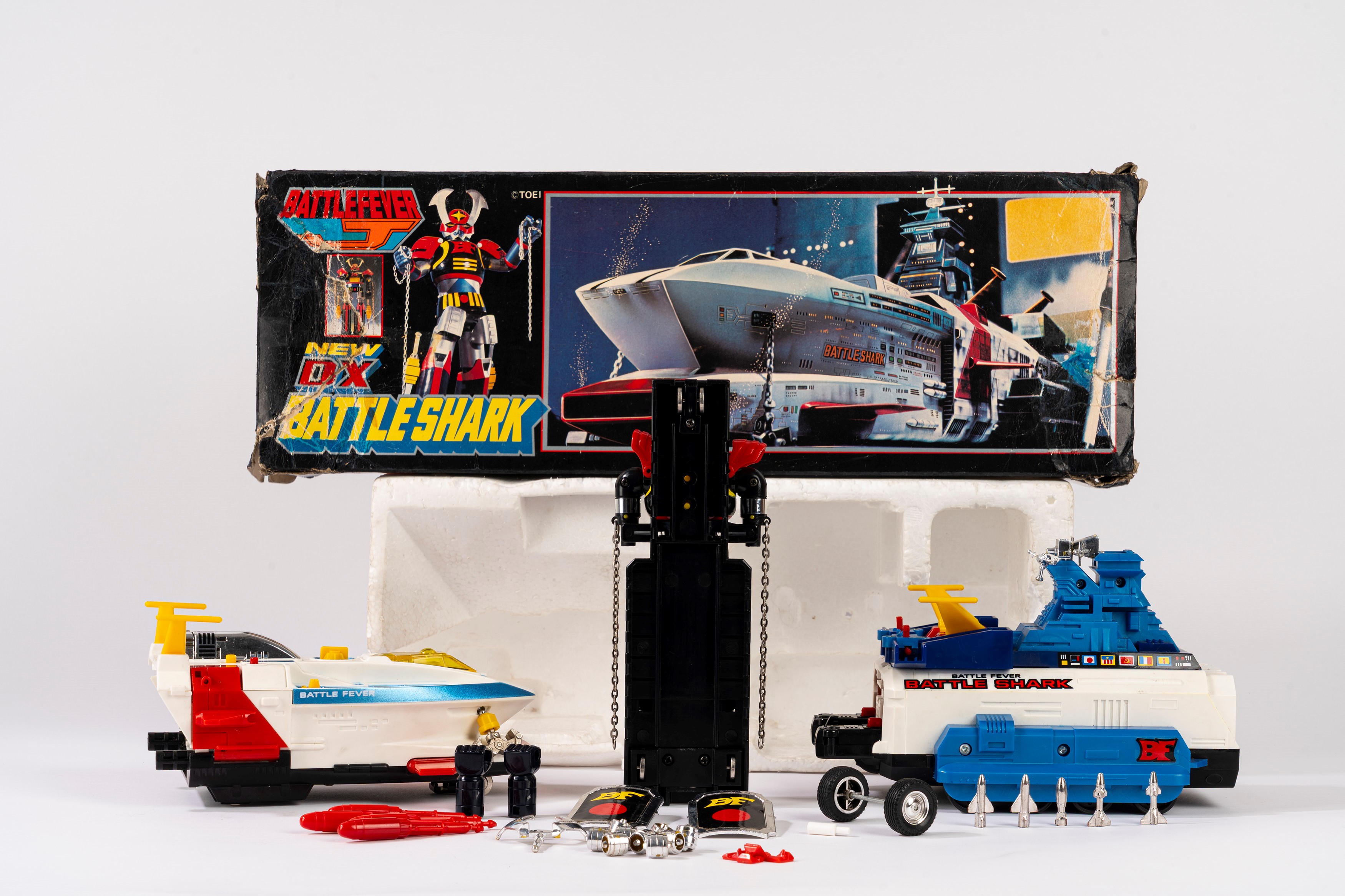 Popy - Giocattolo giapponese, Battle Shark (Battle Robot) con Battle Fever, metallo pressofuso e ...