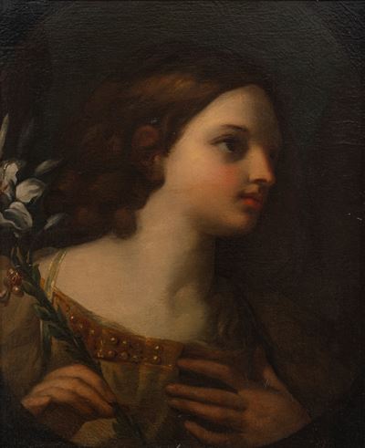 Angelo annunciante, olio su tela