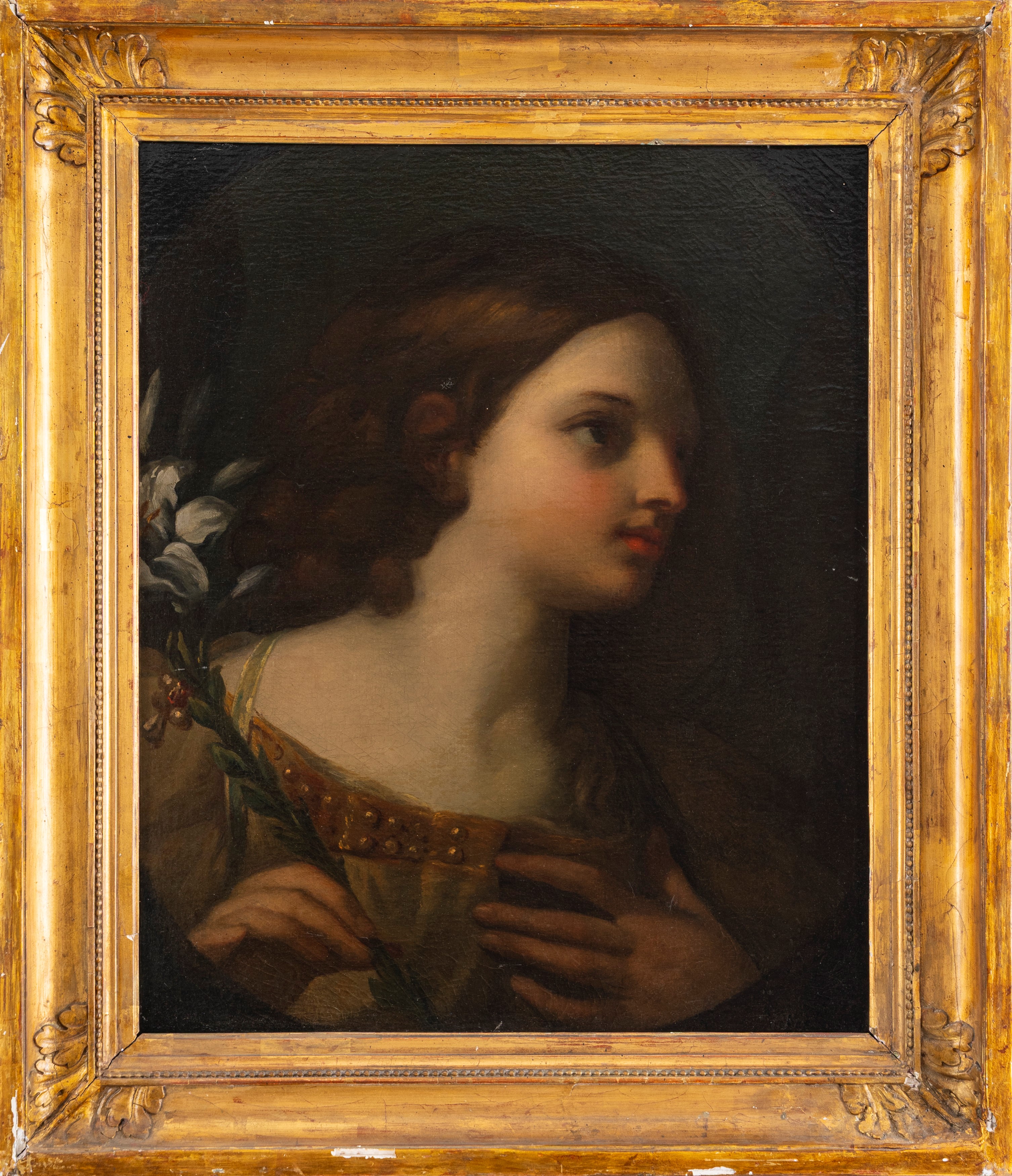 Scuola Romana, Secolo XVIII - Angelo annunciante, olio su tela