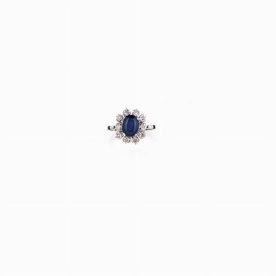 Anello in Zaffiro e Diamanti, Circa 1960