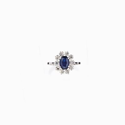 Anello in Zaffiro e Diamanti, Circa 1960