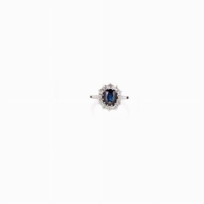 Anello in Zaffiro e Diamanti, Circa 1960