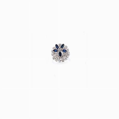 Anello in Diamanti e Zaffiri, Circa 1970