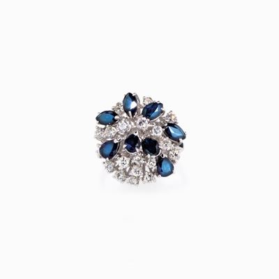 Anello in Diamanti e Zaffiri, Circa 1970
