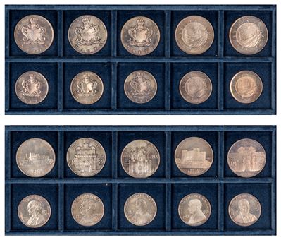 Lotto di 5 dittici, argento, 1972/1976 (Roma)