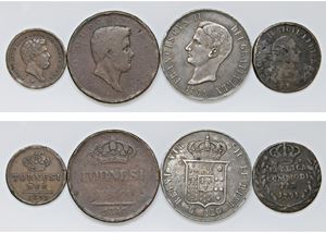 VARIE AUTORITA' EMITTENTI (XVIII - XIX sec.) - Lotto di 4 monete, Napoli.