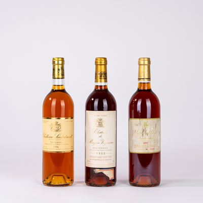 Selezione di vini Sauternes, tre bottiglie (3 BT) – annate 1996 e 1997