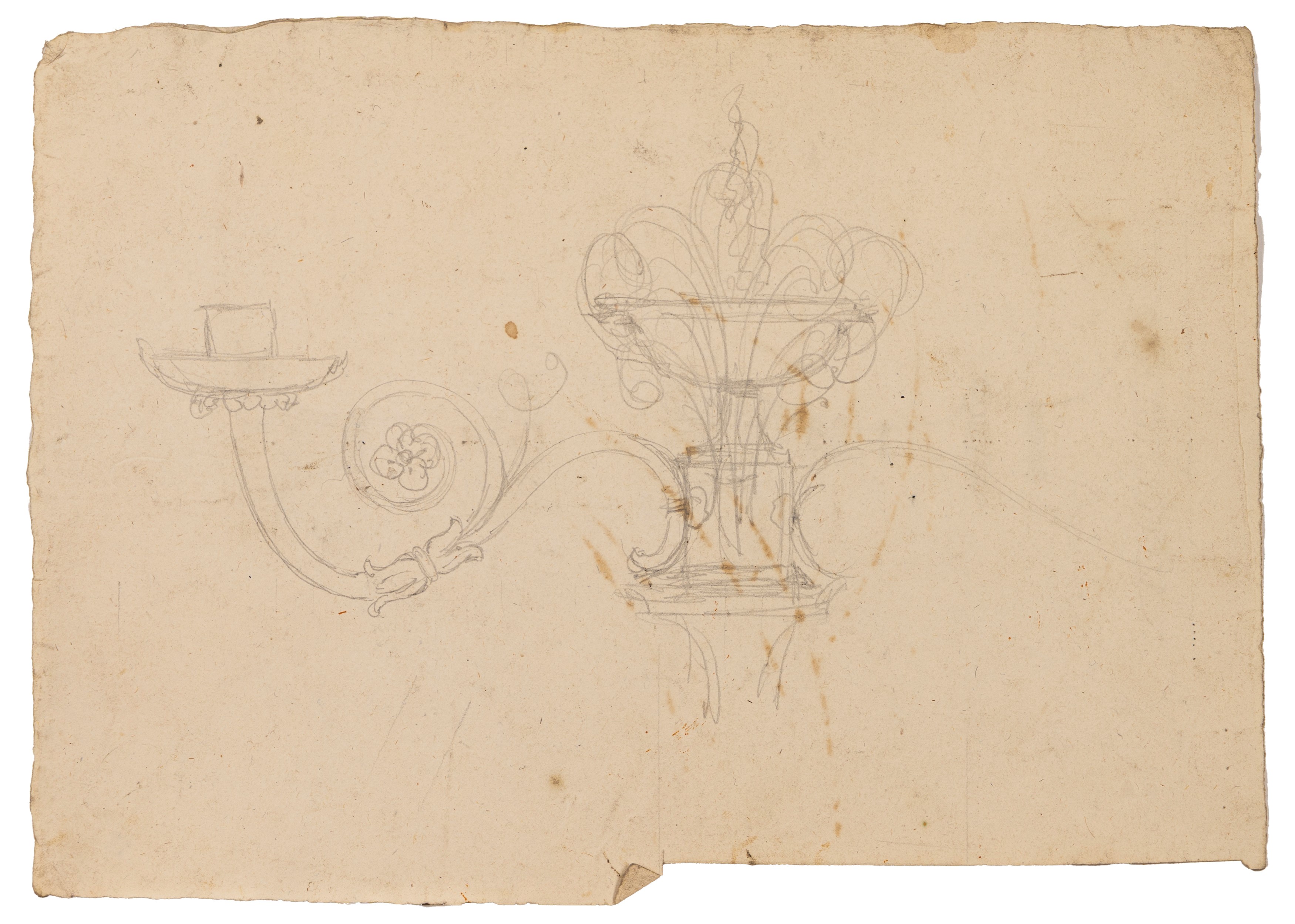 Collezione di studi di figure e progettazioni per lucerne e candelabri, ventiquattro disegni