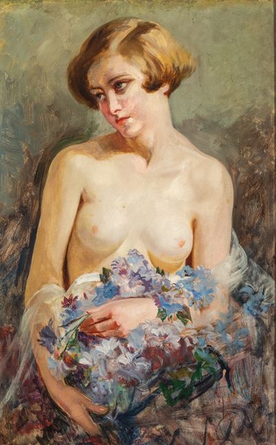 Nudo femminile, olio su tela