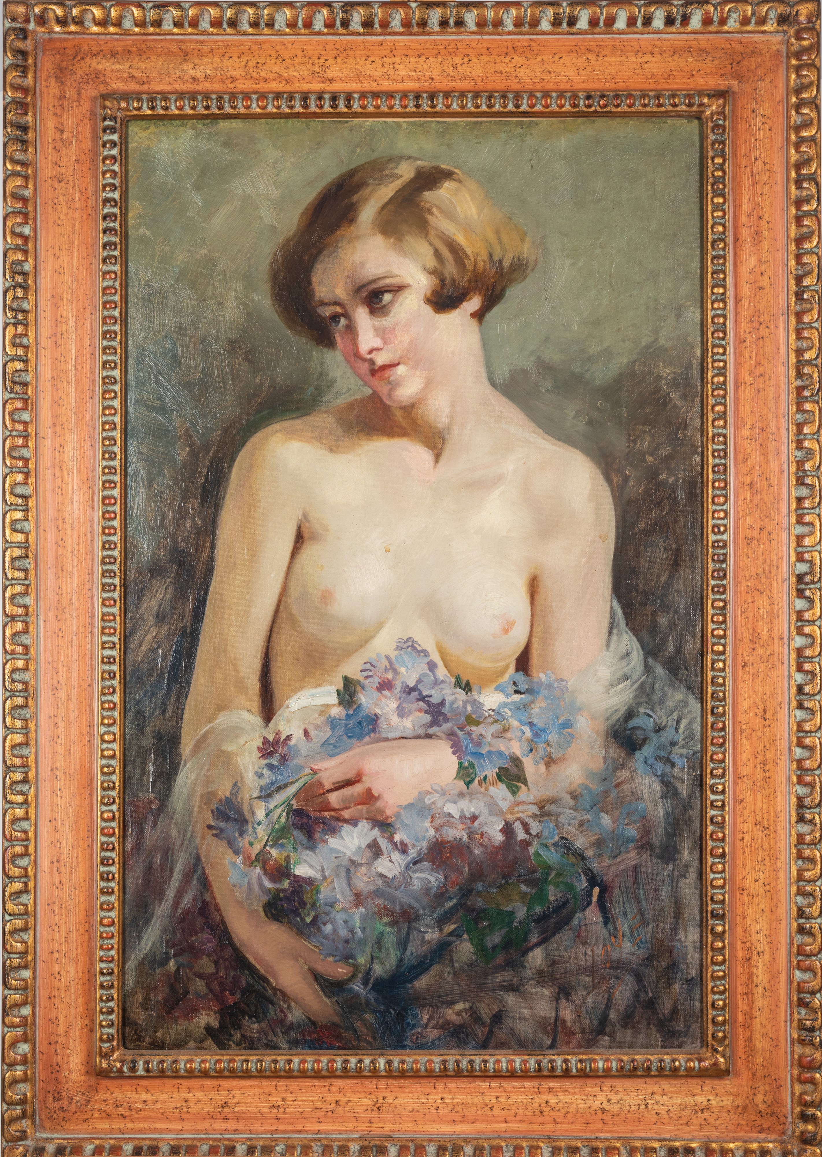 Scuola del Secolo XX - Nudo femminile, olio su tela