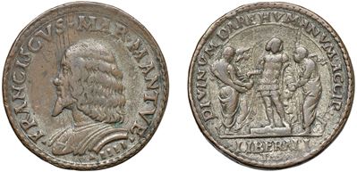 Francesco II Gonzaga (1484-1519), Impressione in rame del doppio testone o medaglia