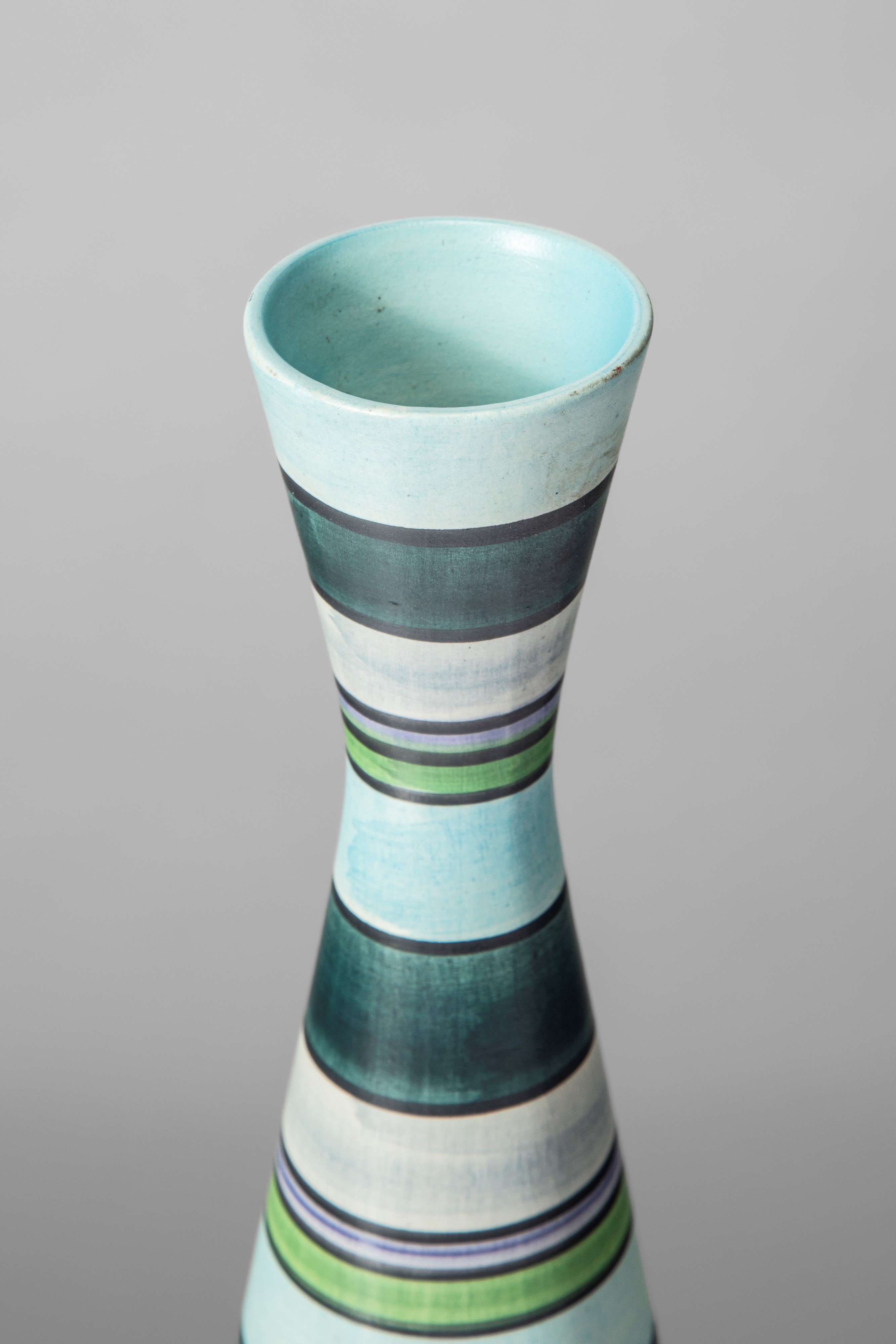 Aldo Londi - Vaso conico a clessidra in ceramica smaltata