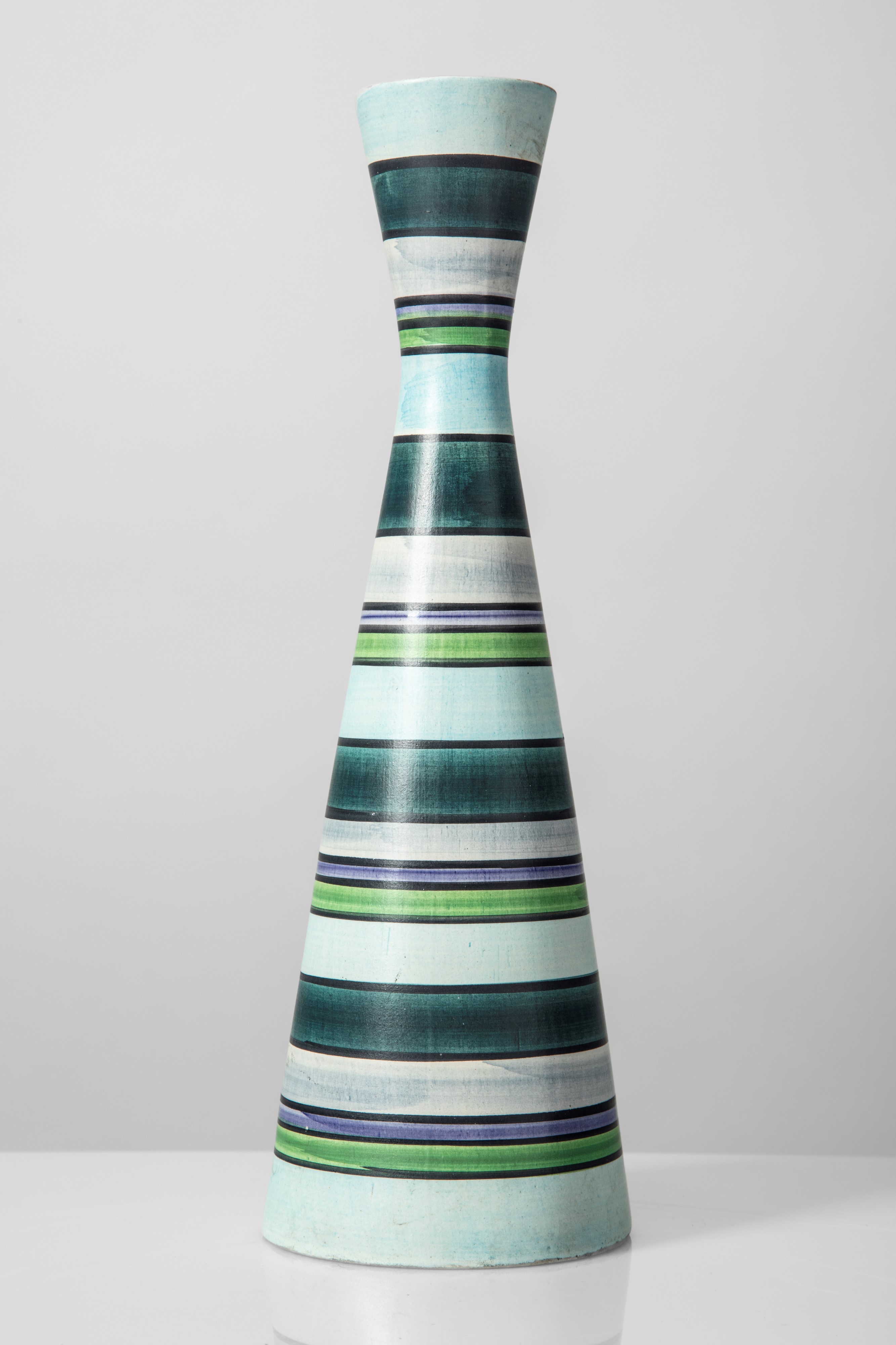 Aldo Londi - Vaso conico a clessidra in ceramica smaltata