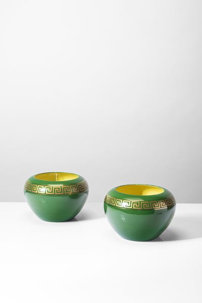 Coppia di cache-pot in ceramica