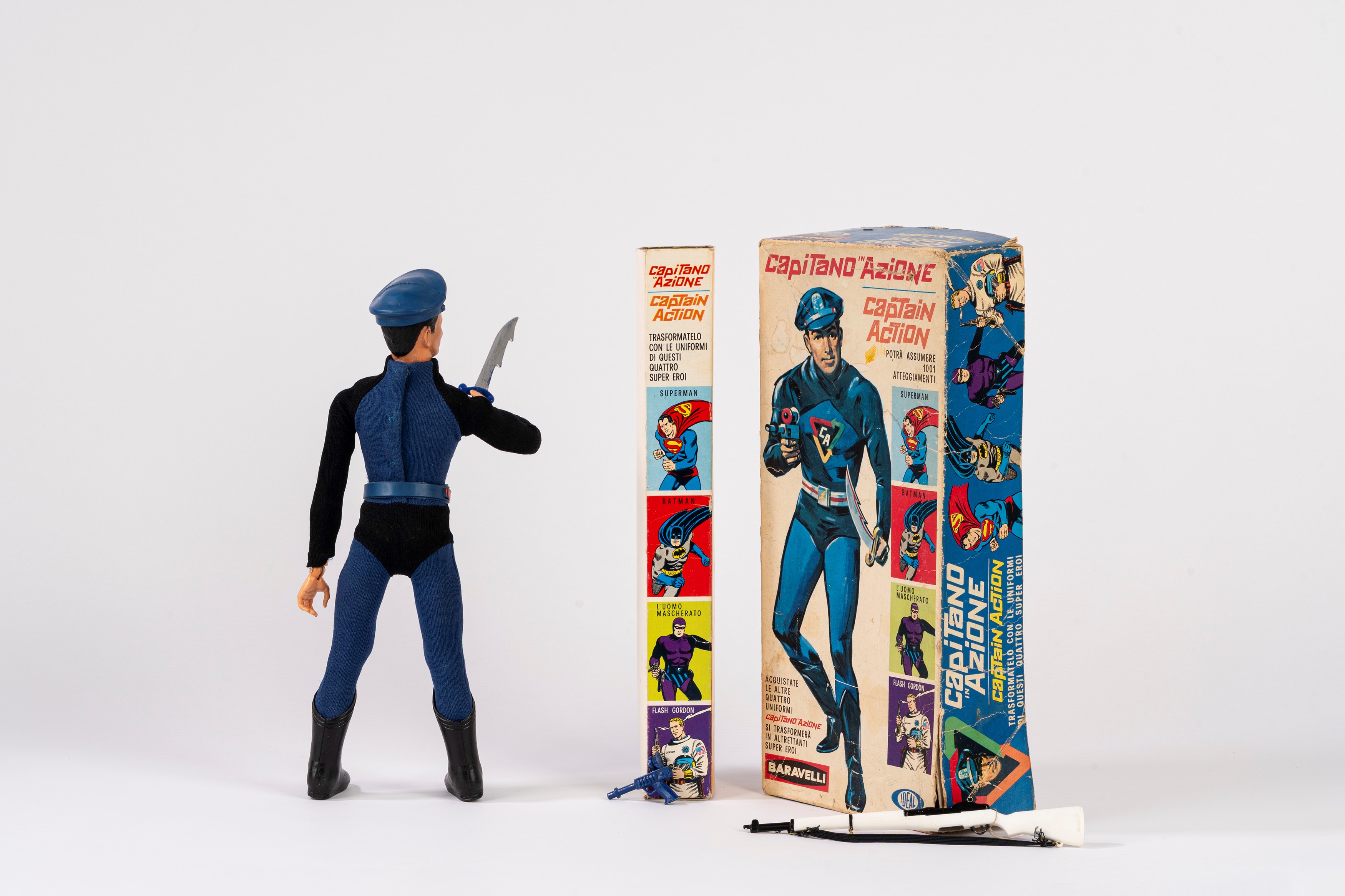Ideal (baravelli) - Captain Action, Figura in plastica in scatola originale (anni 1960), 28 cm