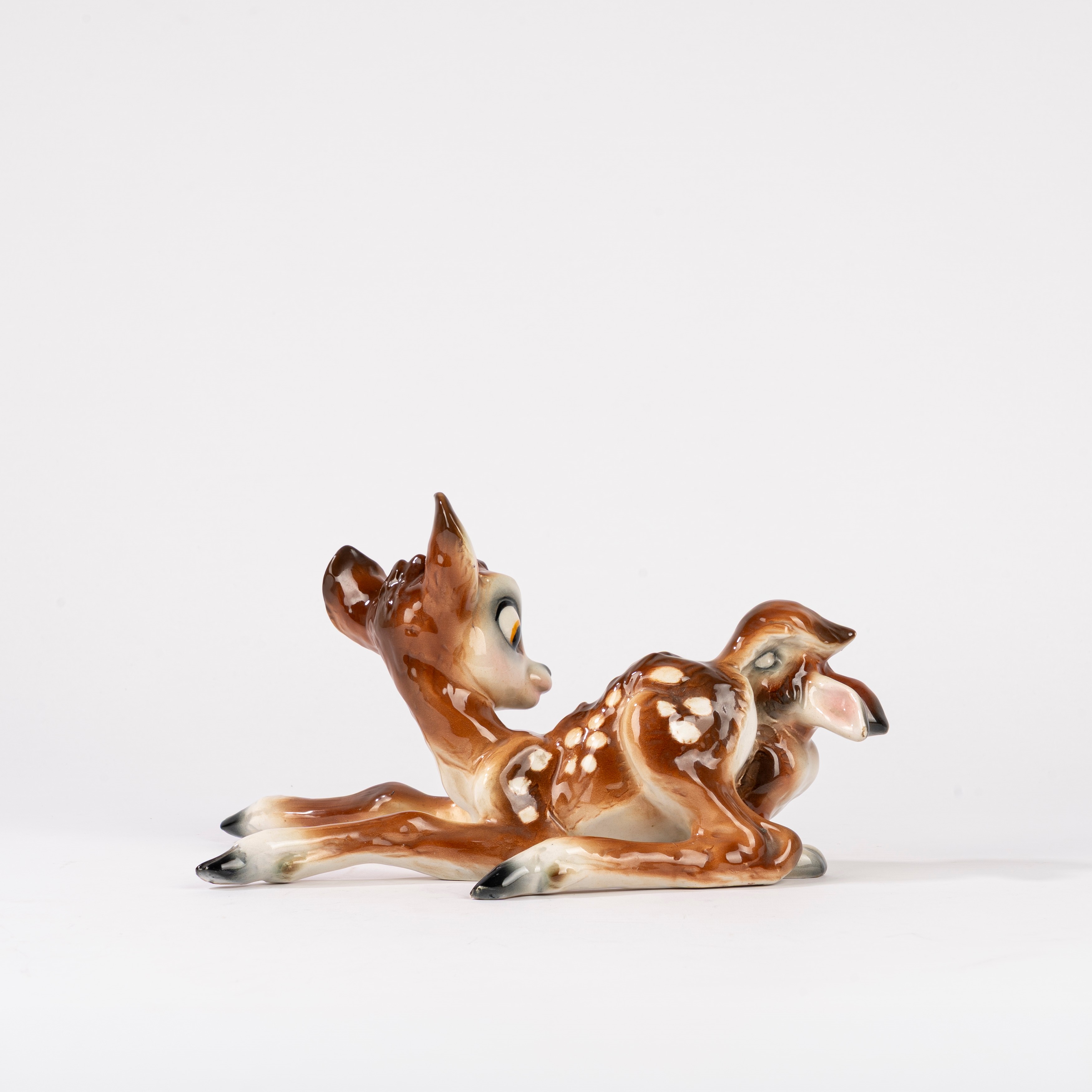 Walt Disney, Ugo Zaccagnini - Bambi in Ceramica Policroma