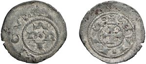 A nome di FEDERICO I (XII - XIV sec.) - Denaro scodellato, s.d., Como.