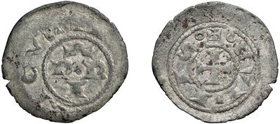 Denaro scodellato, Mistura (Federico I, XII–XIV sec.), Como — MIR 262, 0,46 g