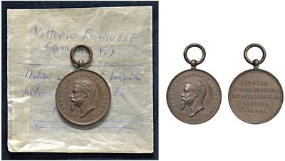 Vittorio Emanuele II (1849 - 1861) - Medaglia del 1860 per la "liberazione della Sicilia".