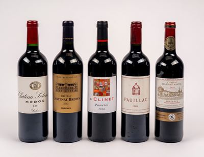 Selezione di vini Bordeaux in bottiglie (5 BT)