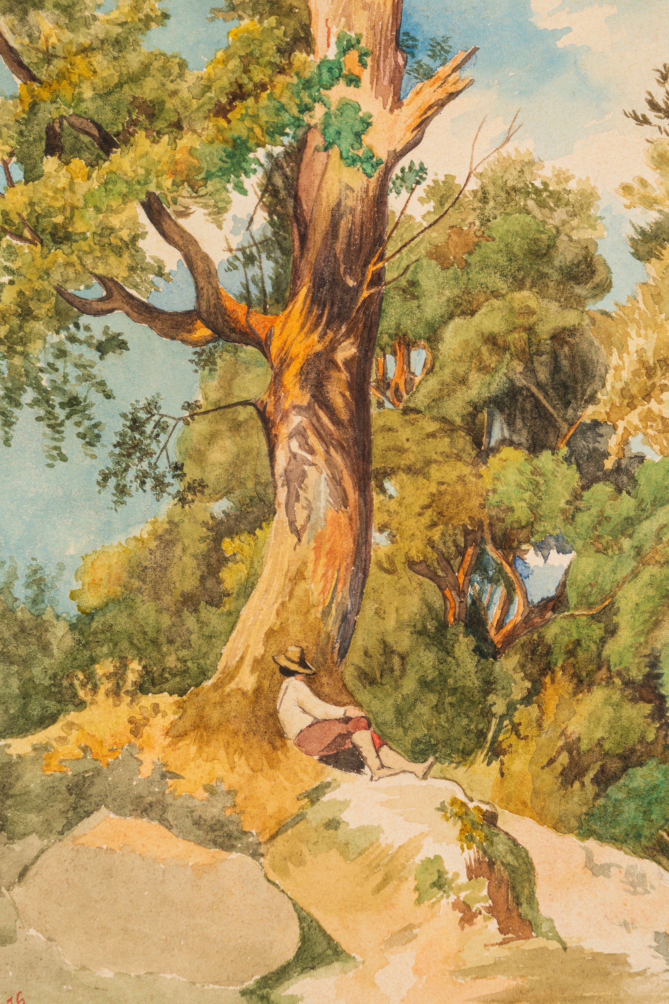 Scuola Italiana, Seconda Metà del XIX Secolo - G. Ianni, Riposo sotto l’albero
