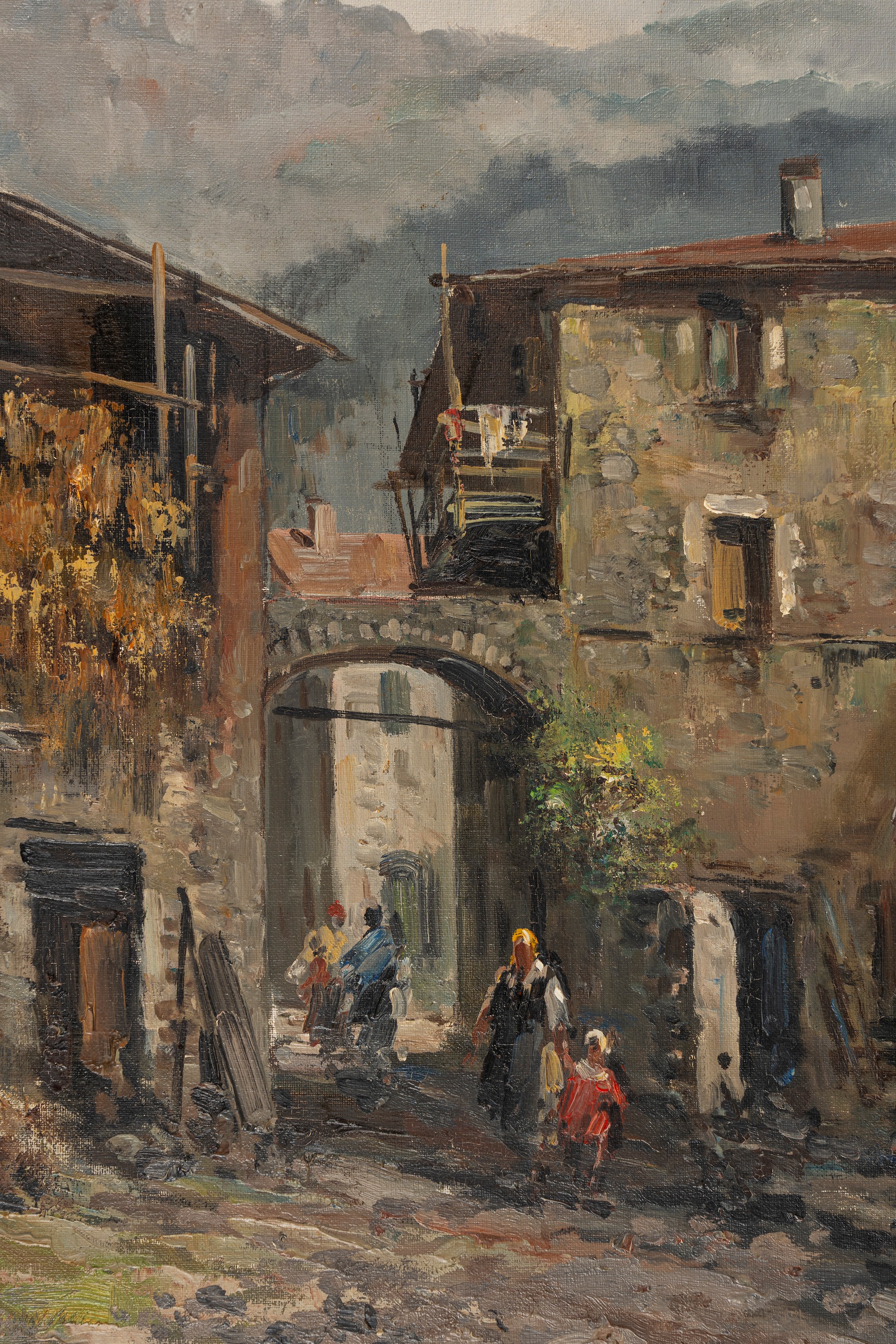 Ercole Magrotti - Baite in montagna, olio su tela